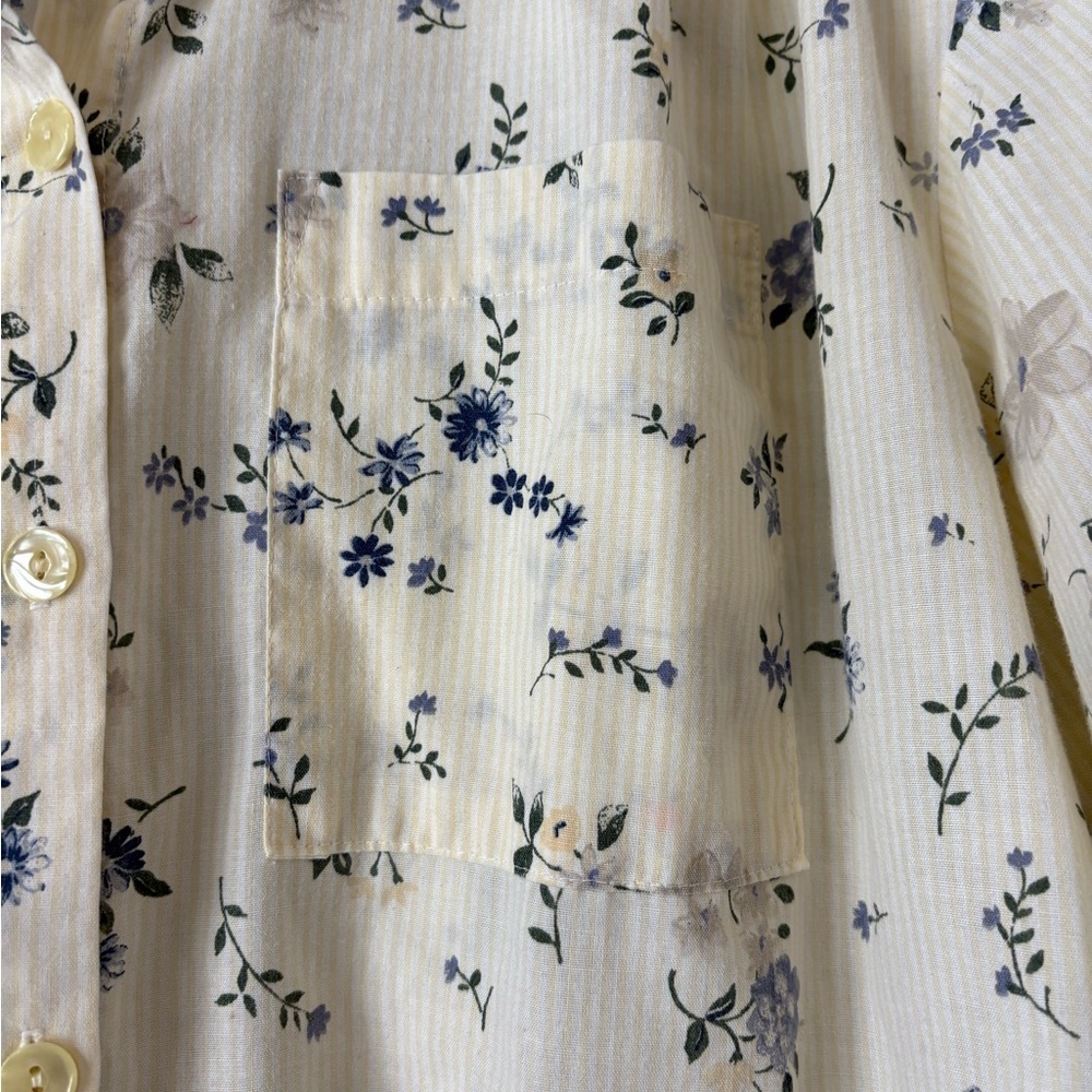 ❤️ Vintage Floral Button Up Shirt | Blue Cottagecore Print | 1X - Picture 2 of 2